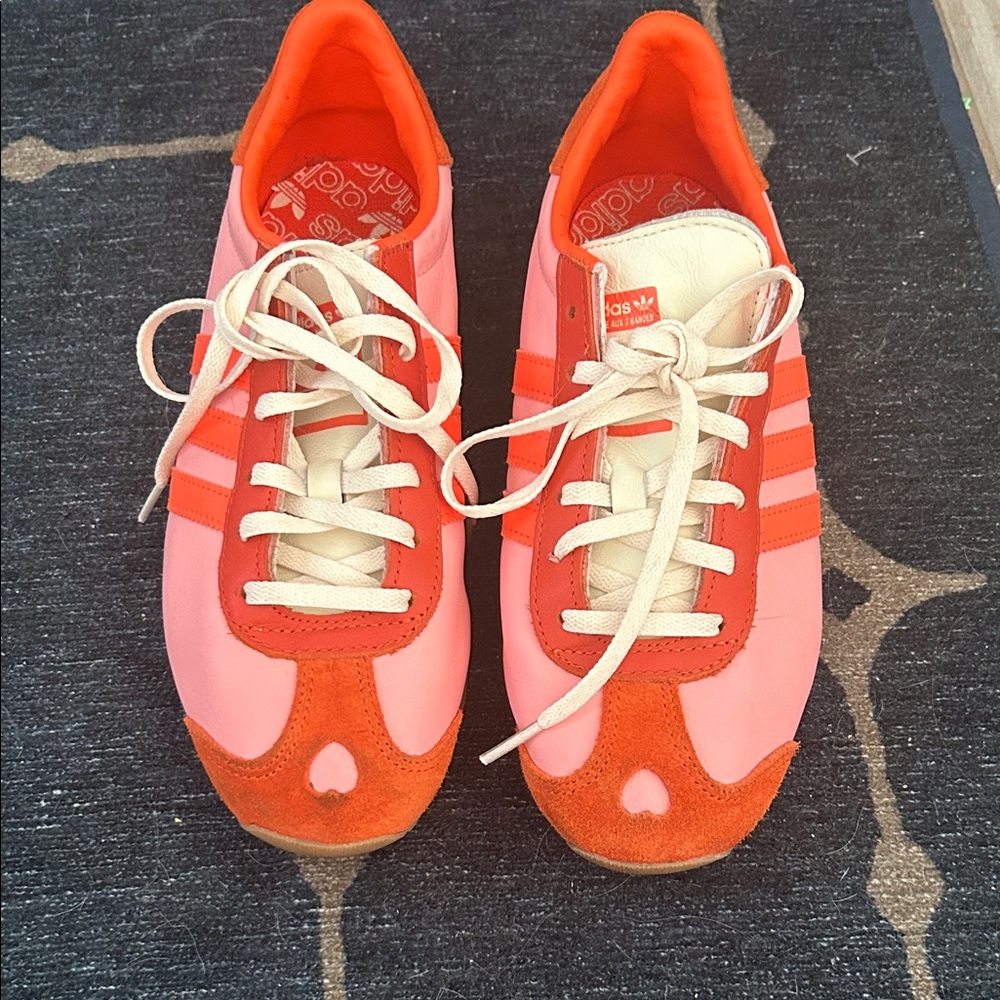 adidas Valentine’s Women's Pink and Orange Retro Low-Top Sneakers